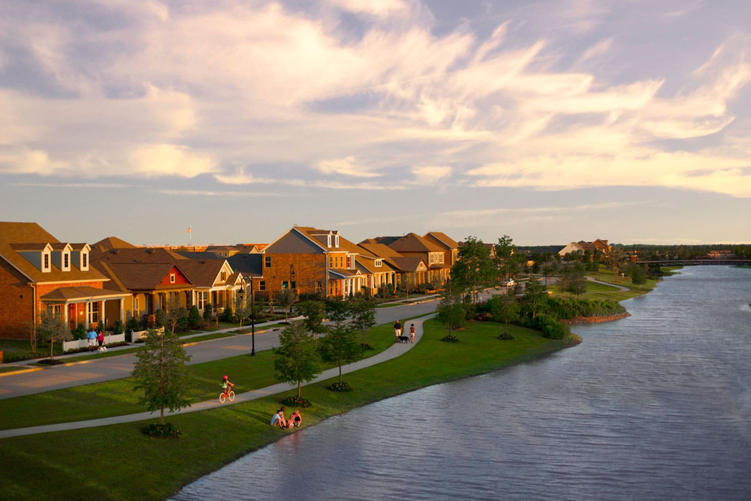 Bridgeland aerial view of homes by water